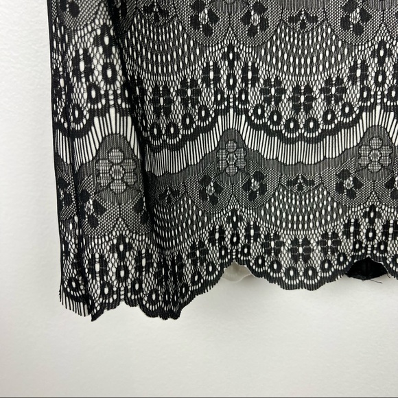 Jessica Simpson NWT Scalloped Hem Sheath Dress Lace Black White Size 10 - Picture 4 of 9